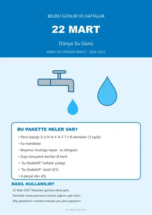 22 Mart Dünya Su Günü pano paketi kapağı