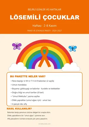 Lösemili Çocuklar Haftası pano paketi kapağı