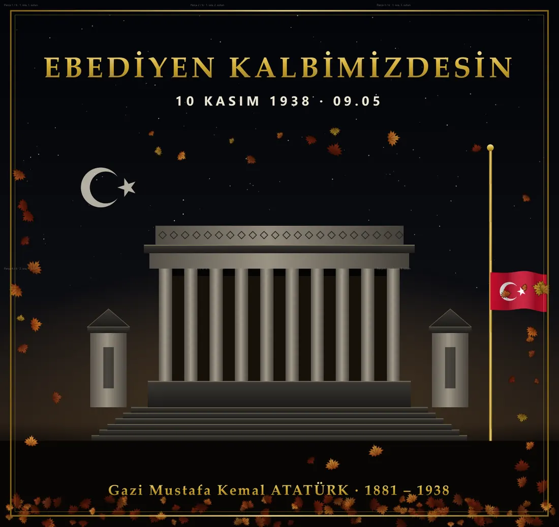 Atatürk Anma Panosu — Anıtkabir (6 sayfa · 63 × 59 cm) birleşik görünüm