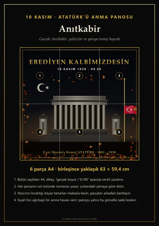 Atatürk Anma Panosu — Anıtkabir (6 sayfa · 63 × 59 cm) kapağı