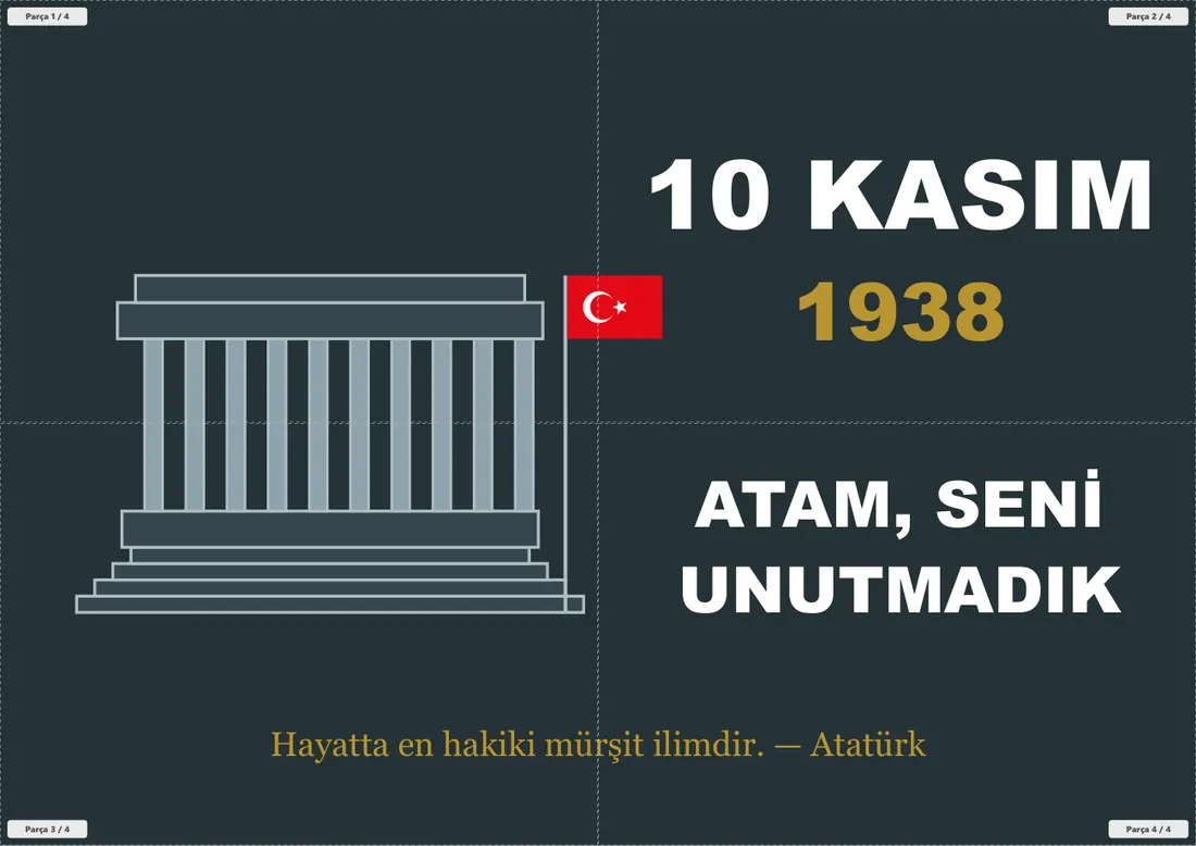10 Kasım Pano ve Etkinlik Paketi birleşik görünüm