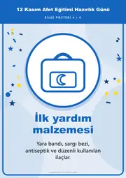 12 Kasım Afet Eğitimi Hazırlık Günü Pano Şeridi ve 6 Bilgi Posteri (8 parça · 84 × 59 cm) — 13. sayfa