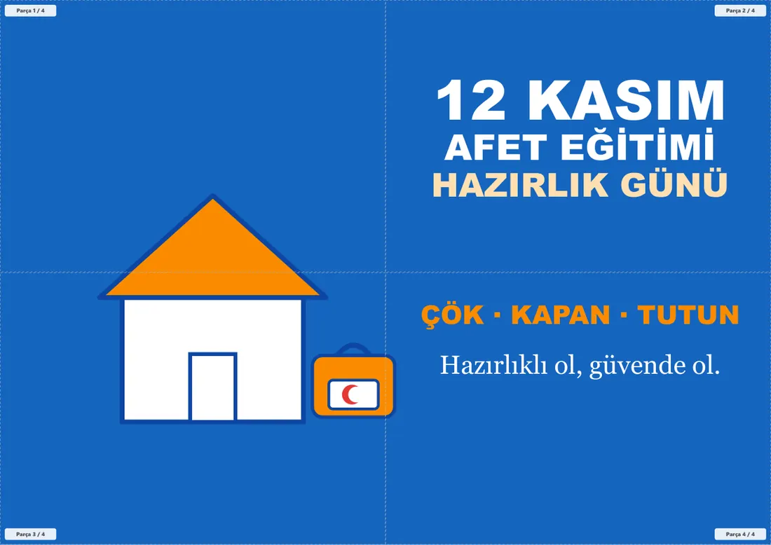 12 Kasım Afet Eğitimi Hazırlık Günü Pano ve Etkinlik Paketi birleşik görünüm