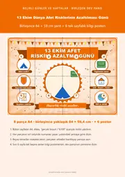 13 Ekim Dünya Afet Risklerinin Azaltılması Günü Pano Şeridi ve 6 Bilgi Posteri (8 parça · 84 × 59 cm) — 1. sayfa