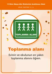 13 Ekim Dünya Afet Risklerinin Azaltılması Günü Pano Şeridi ve 6 Bilgi Posteri (8 parça · 84 × 59 cm) — 13. sayfa