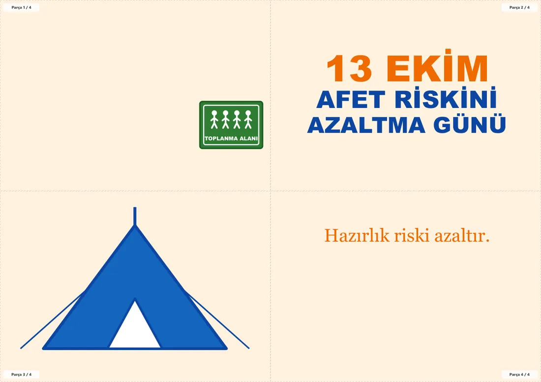 13 Ekim Dünya Afet Risklerinin Azaltılması Günü Pano ve Etkinlik Paketi birleşik görünüm
