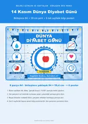 14 Kasım Dünya Diyabet Günü Pano Şeridi ve 6 Bilgi Posteri (8 parça · 84 × 59 cm) — 1. sayfa