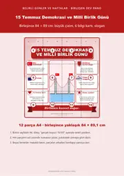 15 Temmuz Demokrasi ve Millî Birlik Günü Dev Panosu (12 parça · 84 × 89 cm) — 1. sayfa