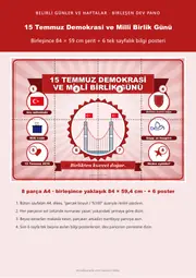 15 Temmuz Demokrasi ve Millî Birlik Günü Pano Şeridi ve 6 Bilgi Posteri (8 parça · 84 × 59 cm) — 1. sayfa