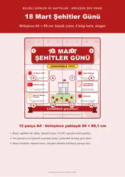 18 Mart Şehitler Günü Dev Panosu (12 parça · 84 × 89 cm) — 1. sayfa