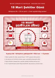 18 Mart Şehitler Günü Pano Şeridi ve 6 Bilgi Posteri (8 parça · 84 × 59 cm) — 1. sayfa