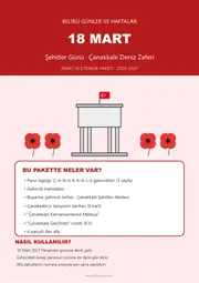 18 Mart Şehitler Günü Pano ve Etkinlik Paketi — 1. sayfa