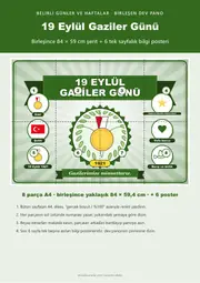 19 Eylül Gaziler Günü Pano Şeridi ve 6 Bilgi Posteri (8 parça · 84 × 59 cm) — 1. sayfa