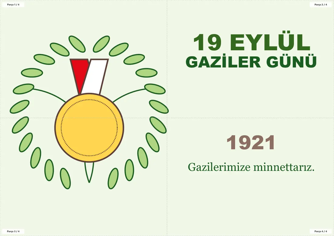 19 Eylül Gaziler Günü Pano ve Etkinlik Paketi birleşik görünüm