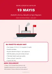 19 Mayıs Atatürk’ü Anma, Gençlik ve Spor Bayramı Pano ve Etkinlik Paketi — 1. sayfa