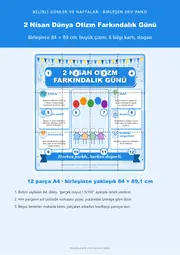 2 Nisan Dünya Otizm Farkındalık Günü Dev Panosu (12 parça · 84 × 89 cm) — 1. sayfa