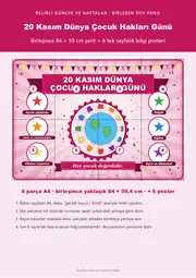 20 Kasım Dünya Çocuk Hakları Günü Pano Şeridi ve 6 Bilgi Posteri (8 parça · 84 × 59 cm) — 1. sayfa