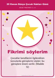20 Kasım Dünya Çocuk Hakları Günü Pano Şeridi ve 6 Bilgi Posteri (8 parça · 84 × 59 cm) — 12. sayfa