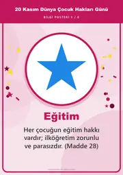 20 Kasım Dünya Çocuk Hakları Günü Pano Şeridi ve 6 Bilgi Posteri (8 parça · 84 × 59 cm) — 14. sayfa