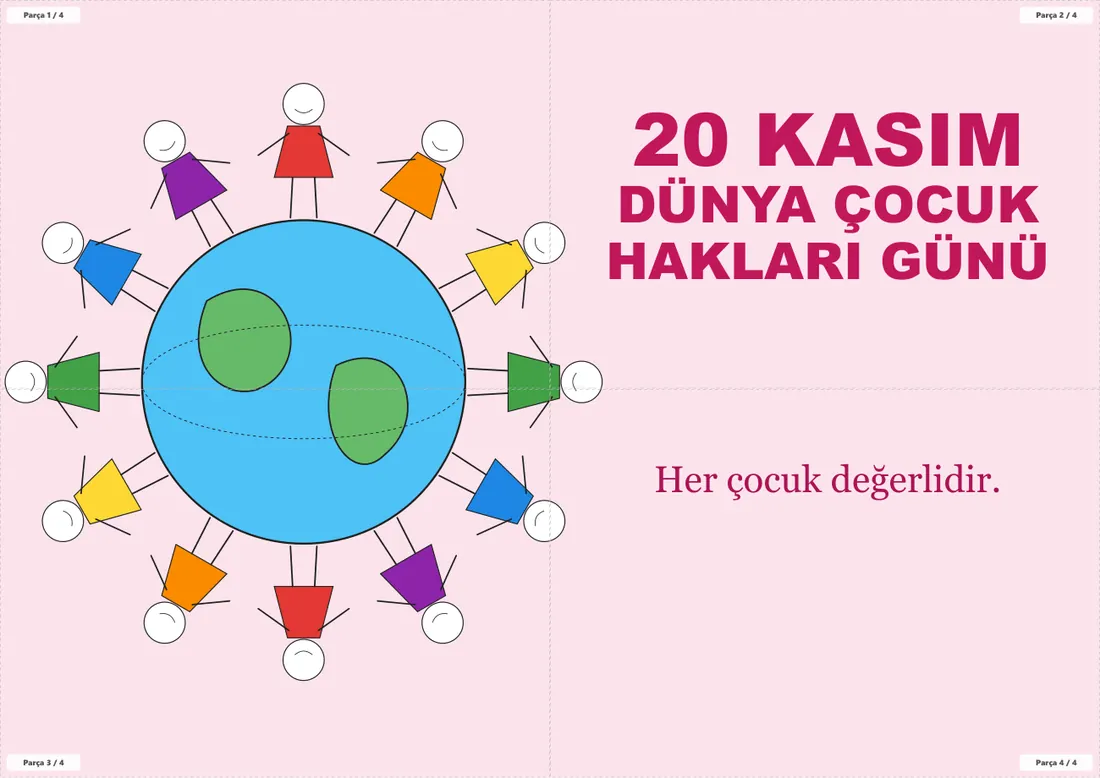 20 Kasım Dünya Çocuk Hakları Günü Pano ve Etkinlik Paketi birleşik görünüm