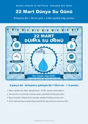 22 Mart Dünya Su Günü Pano Şeridi ve 6 Bilgi Posteri (8 parça · 84 × 59 cm) — 1. sayfa