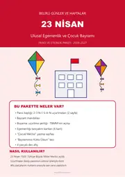 23 Nisan Ulusal Egemenlik ve Çocuk Bayramı Pano ve Etkinlik Paketi — 1. sayfa