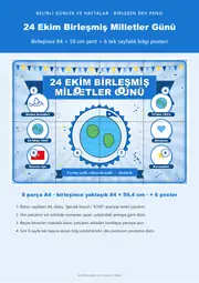 24 Ekim Birleşmiş Milletler Günü Pano Şeridi ve 6 Bilgi Posteri (8 parça · 84 × 59 cm) — 1. sayfa