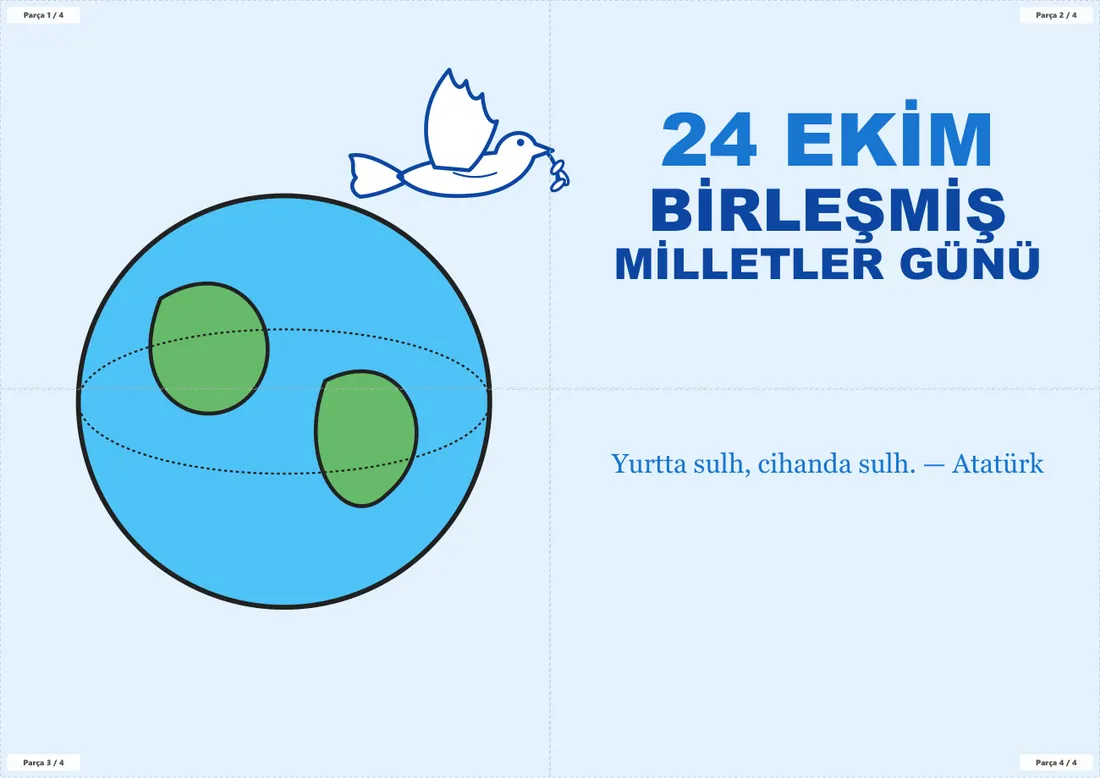 24 Ekim Birleşmiş Milletler Günü Pano ve Etkinlik Paketi birleşik görünüm