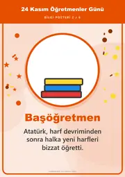 24 Kasım Öğretmenler Günü Pano Şeridi ve 6 Bilgi Posteri (8 parça · 84 × 59 cm) — 11. sayfa