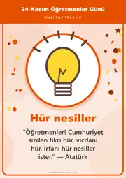24 Kasım Öğretmenler Günü Pano Şeridi ve 6 Bilgi Posteri (8 parça · 84 × 59 cm) — 12. sayfa