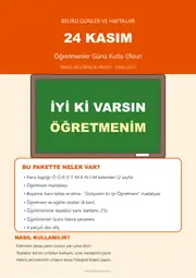 Öğretmenler Günü Pano ve Etkinlik Paketi — 1. sayfa