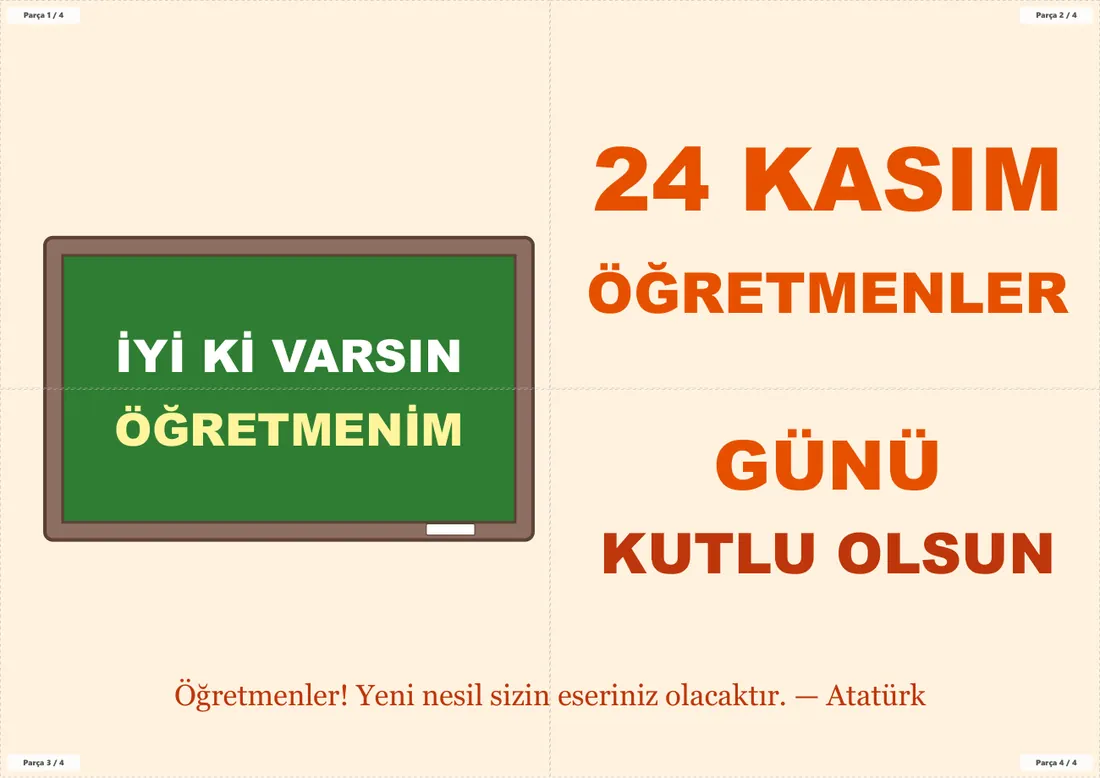 Öğretmenler Günü Pano ve Etkinlik Paketi birleşik görünüm