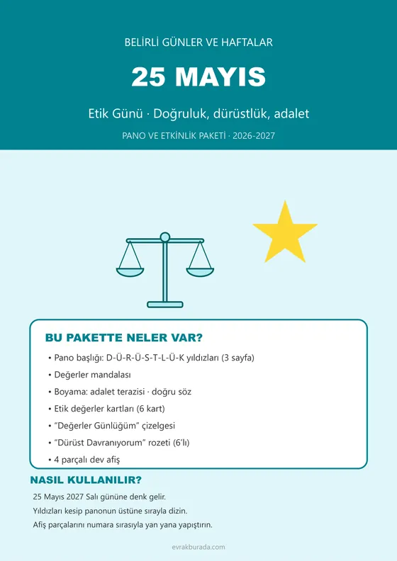 25 Mayıs Etik Günü Pano ve Etkinlik Paketi kapağı