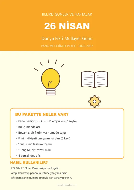 26 Nisan Dünya Fikrî Mülkiyet Günü Pano ve Etkinlik Paketi kapağı