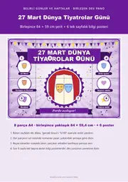 27 Mart Dünya Tiyatrolar Günü Pano Şeridi ve 6 Bilgi Posteri (8 parça · 84 × 59 cm) — 1. sayfa