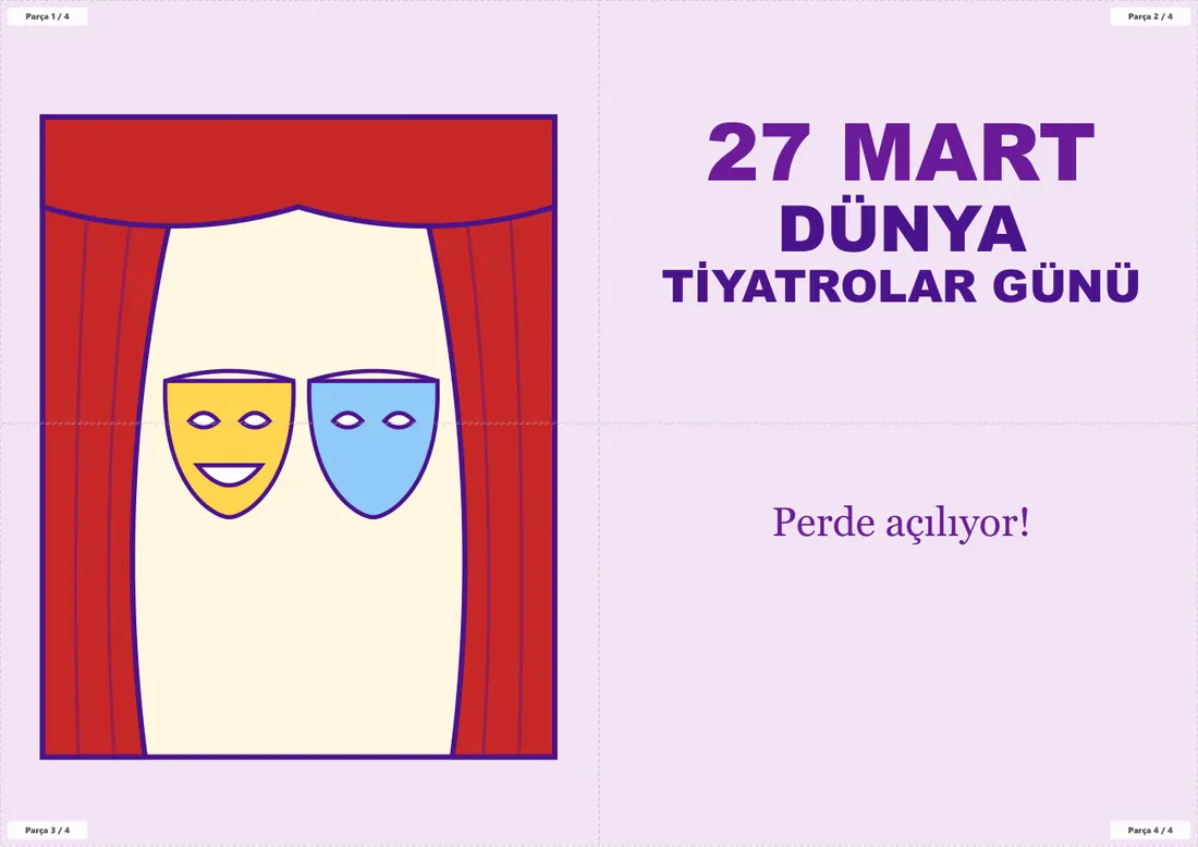27 Mart Dünya Tiyatrolar Günü Pano ve Etkinlik Paketi birleşik görünüm