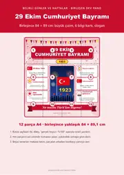 29 Ekim Cumhuriyet Bayramı Dev Panosu (12 parça · 84 × 89 cm) — 1. sayfa