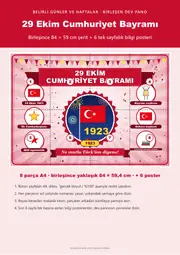 29 Ekim Cumhuriyet Bayramı Pano Şeridi ve 6 Bilgi Posteri (8 parça · 84 × 59 cm) — 1. sayfa