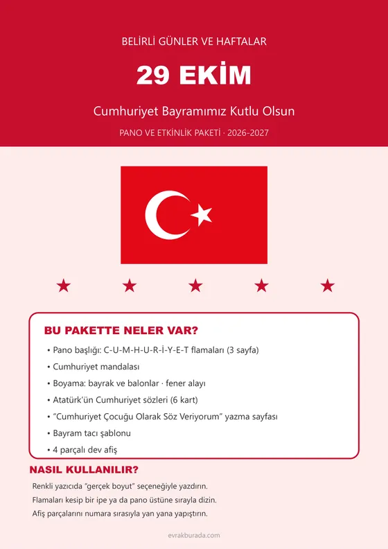 29 Ekim Pano ve Etkinlik Paketi kapağı