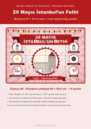 29 Mayıs İstanbul’un Fethi Pano Şeridi ve 6 Bilgi Posteri (8 parça · 84 × 59 cm) — 1. sayfa