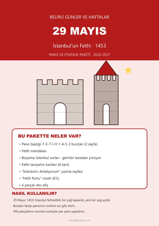 29 Mayıs İstanbul’un Fethi Pano ve Etkinlik Paketi kapağı