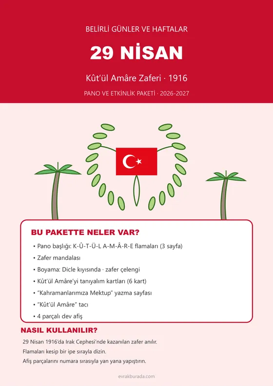 29 Nisan Kût’ül Amâre Zaferi Pano ve Etkinlik Paketi kapağı
