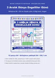 3 Aralık Dünya Engelliler Günü Dev Panosu (12 parça · 84 × 89 cm) — 1. sayfa