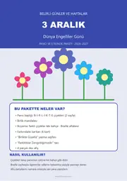 3 Aralık Dünya Engelliler Günü Pano ve Etkinlik Paketi — 1. sayfa