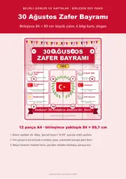 30 Ağustos Zafer Bayramı Dev Panosu (12 parça · 84 × 89 cm) — 1. sayfa