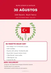 30 Ağustos Zafer Bayramı Pano ve Etkinlik Paketi — 1. sayfa