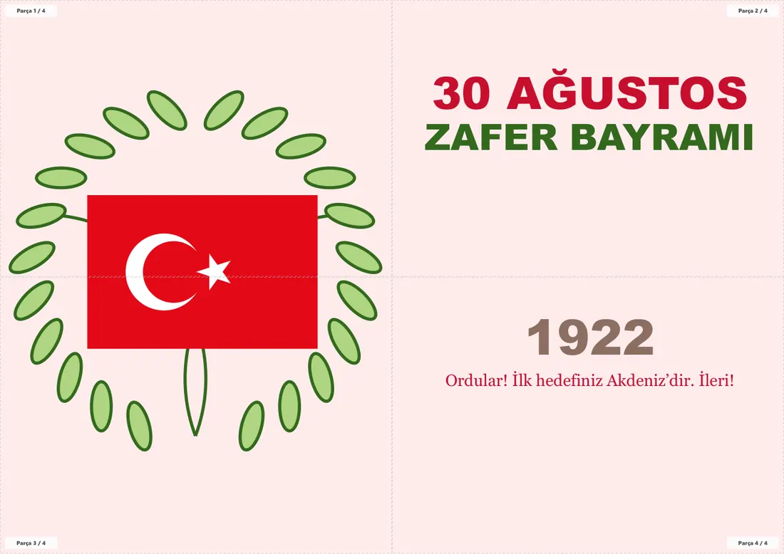 30 Ağustos Zafer Bayramı Pano ve Etkinlik Paketi birleşik görünüm