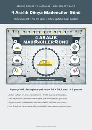 4 Aralık Dünya Madenciler Günü Pano Şeridi ve 6 Bilgi Posteri (8 parça · 84 × 59 cm) — 1. sayfa