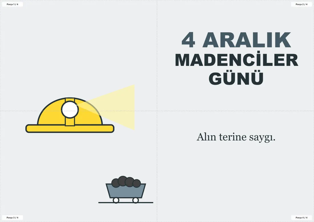 4 Aralık Dünya Madenciler Günü Pano ve Etkinlik Paketi birleşik görünüm
