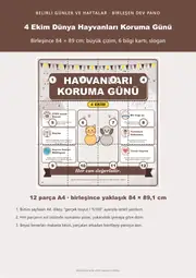 4 Ekim Dünya Hayvanları Koruma Günü Dev Panosu (12 parça · 84 × 89 cm) — 1. sayfa